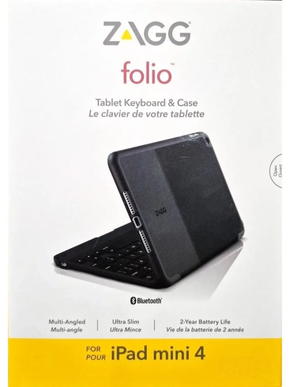 ZAGG Folio iPad Mini 4 Bluetooth Tablet Keyboard & Case: Black
